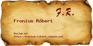 Fronius Róbert névjegykártya